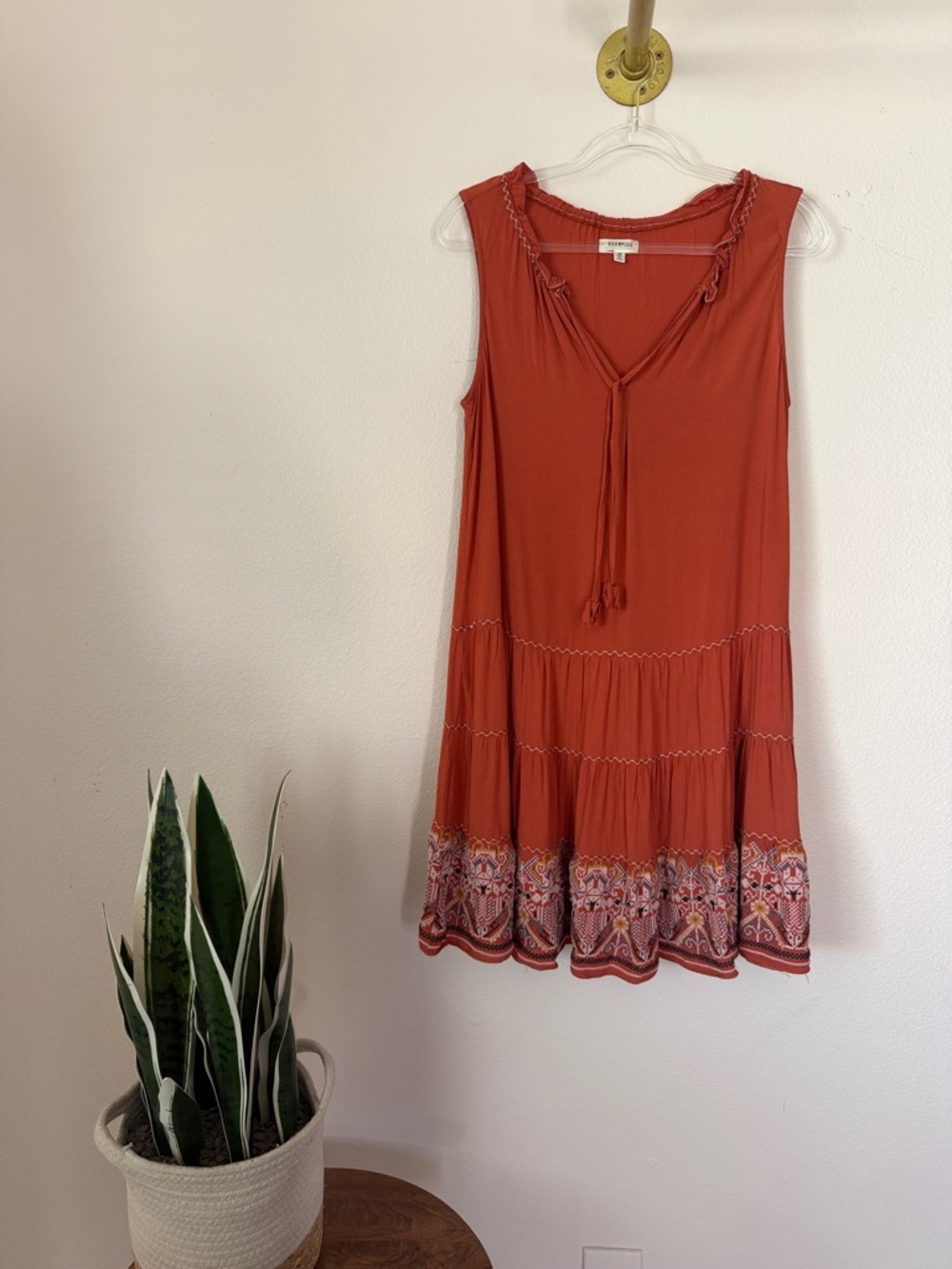 Max studio Boho Embroidered Swing Dress